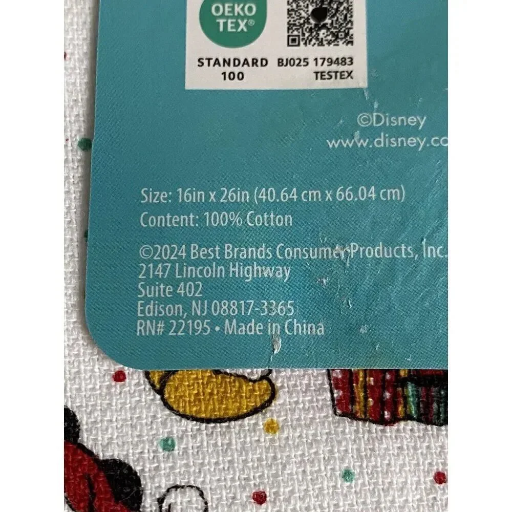 2 Pack Disney‎ Mickey and Minnie Mouse Christmas Tree Kitchen Towels Holiday NEW